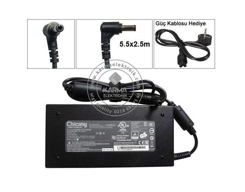 Monster Abra A7 V14.4.6 Notebook Adaptörü, Laptop Şarj Aleti Cihazı 150W (Orjinal Üretici)