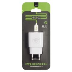 POWERWAY 5V 2.4A X141 5 VOLT HIZLI ŞARJ BAŞLIK ADAPTÖRÜ (5.0V/2400ma)