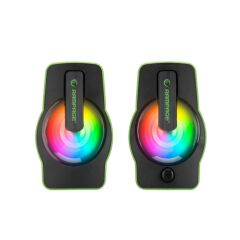 Rampage RMS-G7 FALSETTO 2.0 6 Watt RGB Ledli Yeşil Multimedia Gaming USB Speaker