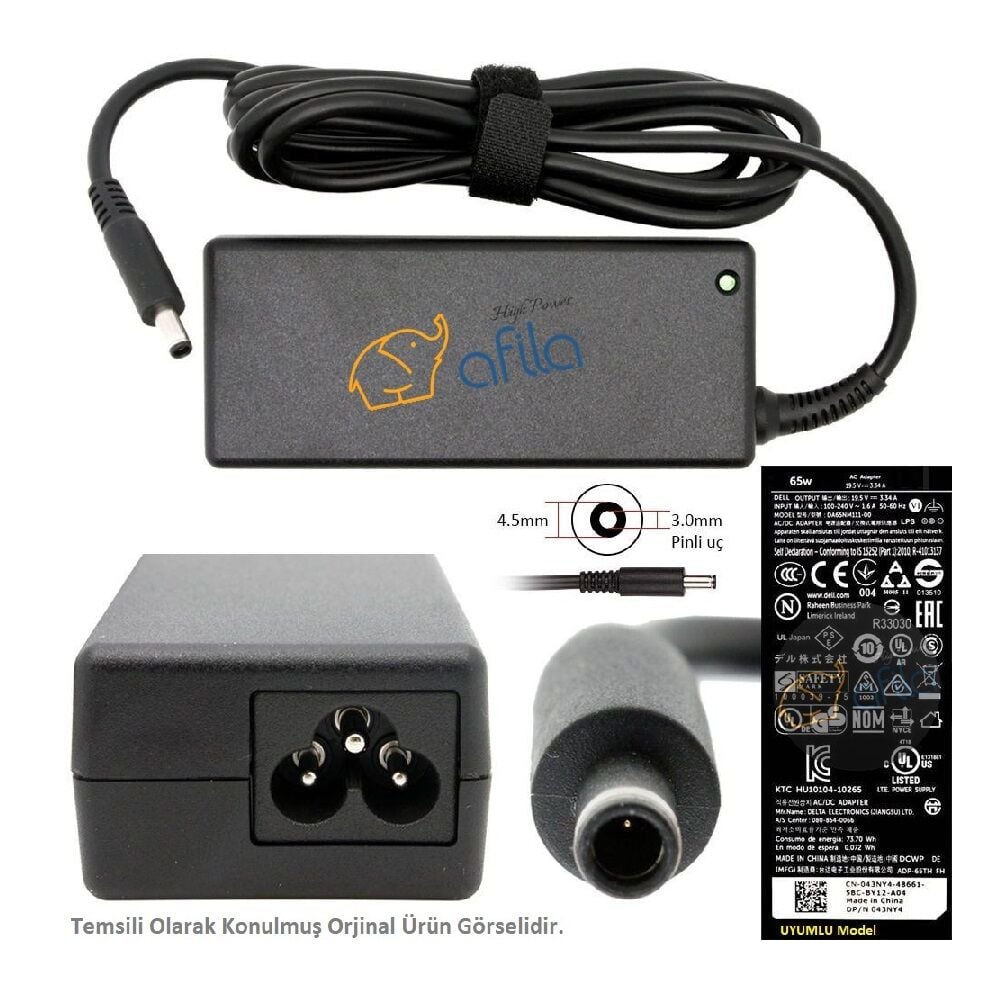 Dell 0CDF57 CDF57 0D0KFY Adaptör Cihazı, Şarj Aleti (65W)
