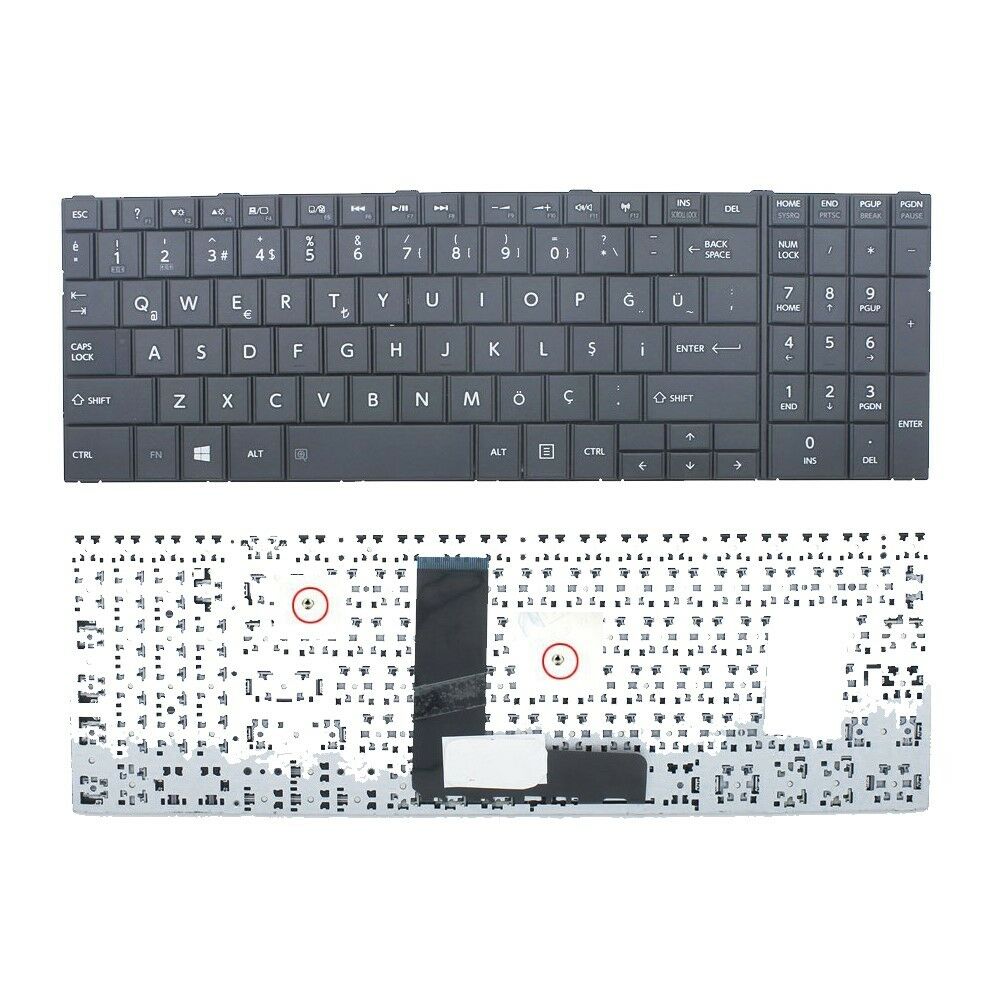 Toshiba C50T-B C55-B Klavyesi - Siyah - TR - Çerçevesiz Tip