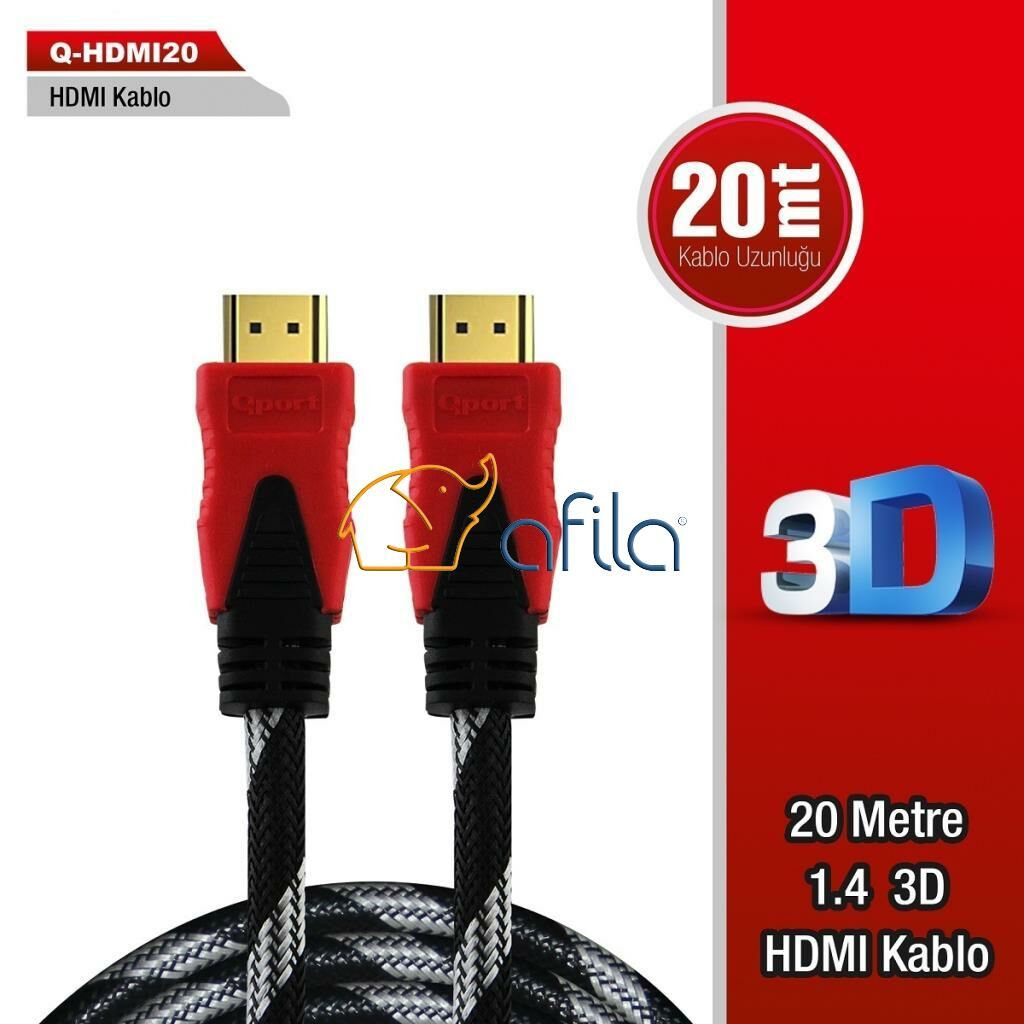 20 Metre HDMI Kablo Altın Uçlu V2.0 (3840*2160) 4K 60Hz Kablosu (20mt) Örgülü Kablo