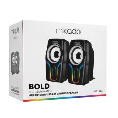 Mikado MD-S25  2.0 Multimedia 3W*2 Siyah 6 Renk Modu ile USB RGB Işıklı Speaker Hoparlör