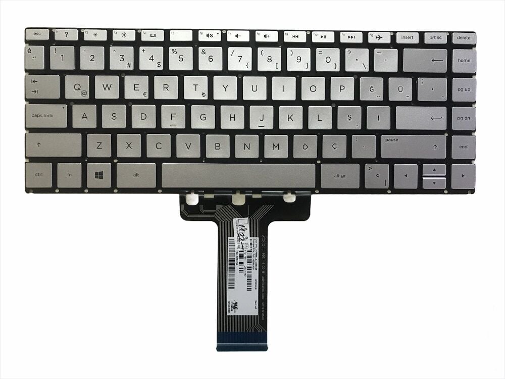HP 240 G8 (34P71ES06) uyumlu Notebook Klavyesi, Laptop Tuş Takımı (Silver, Gri TR)