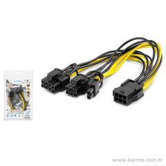 Afila Pcı-E VGA, Ekran Kartı Power Çoklayıcı Kablo 8 Pin (6+2) Molex Kablo (6Pin Giriş 2x8Pin Çıkış)