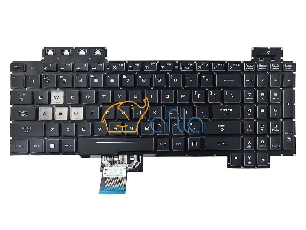Asus TUF Gaming FX705DU Uyumlu Notebook Klavye - Tuş Takımı / Siyah - TR - Backlit - Ver.2 (RGB)