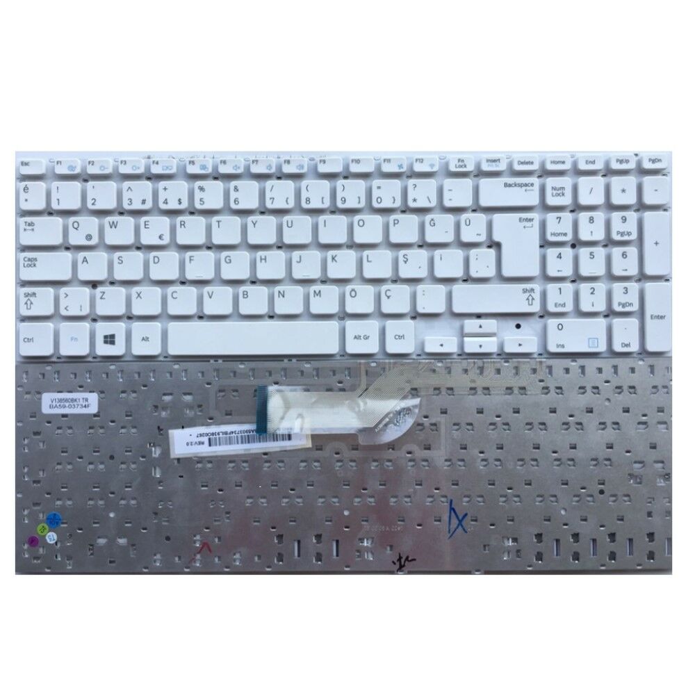 Samsung NP270E5E-X01TR, Notebook Klavyesi - Beyaz - TR