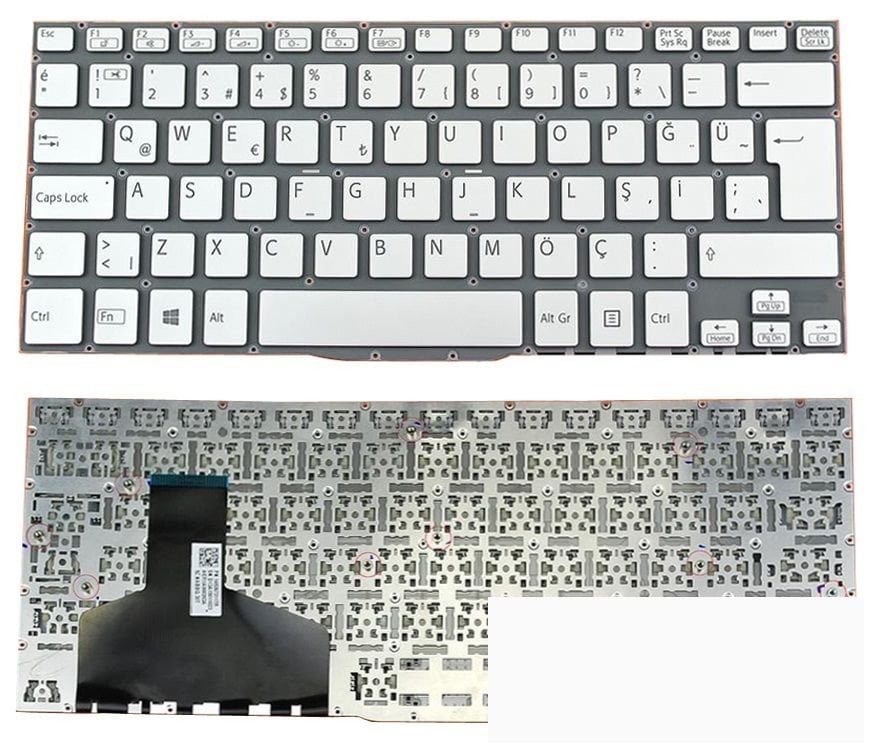 Sony Vaio SVF13N1F4E, SVF13N1G4E, SVF13N1H4E Notebook Klavyesi (Gri TR)