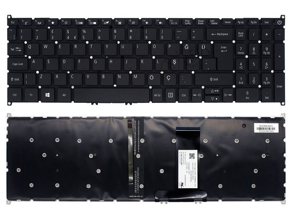 Acer Aspire 7 A715-75G-522G Klavyesi Tuş Takımı (Siyah TR) ışıklı