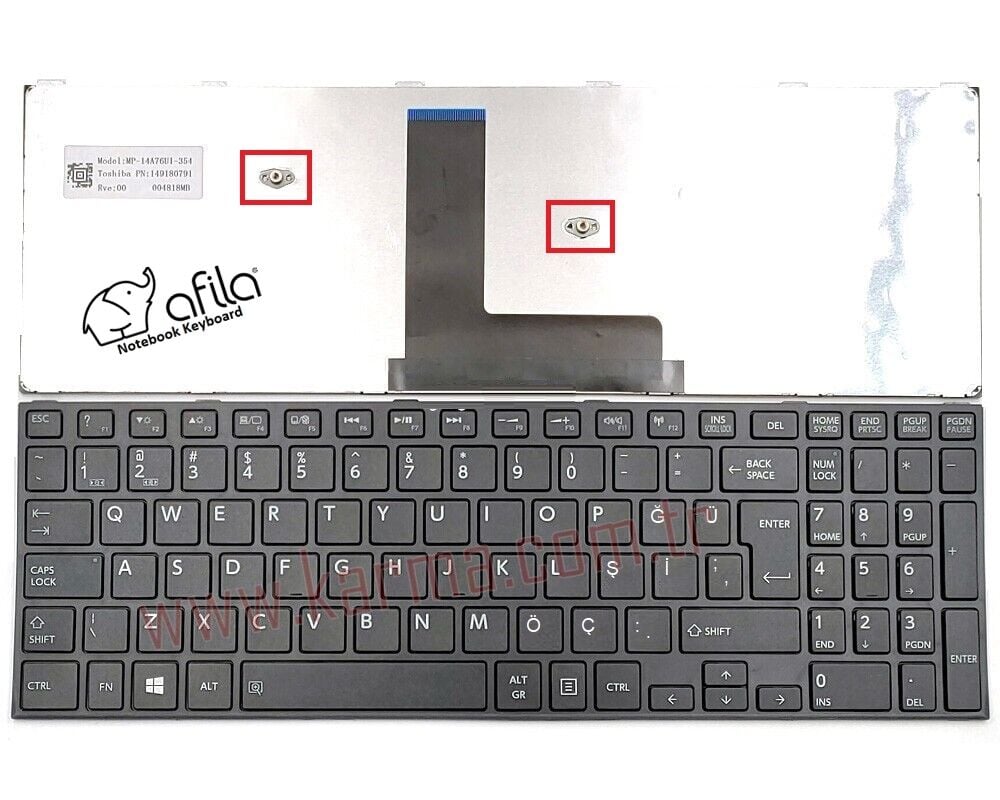 Toshiba Satellite Pro R50-B-12Q Notebook Klavyesi, Laptop Tuş Takımı (Siyah TR)