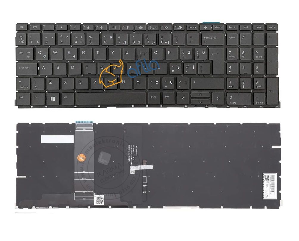 HP ProBook 450 G9 (6S6X0EA12) Notebook Klavyesi (Siyah TR) - ışıklı