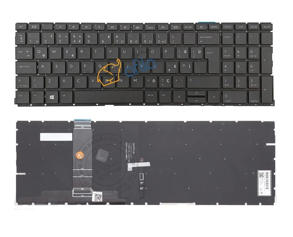 HP ProBook 450 G9 (6S6X0EA21) Notebook Klavyesi (Siyah TR) - ışıklı