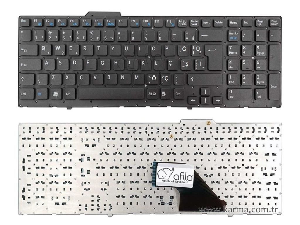 Sony Vaio VPCF12 Serisi Notebook Klavyesi Siyah TR / Çıtasız