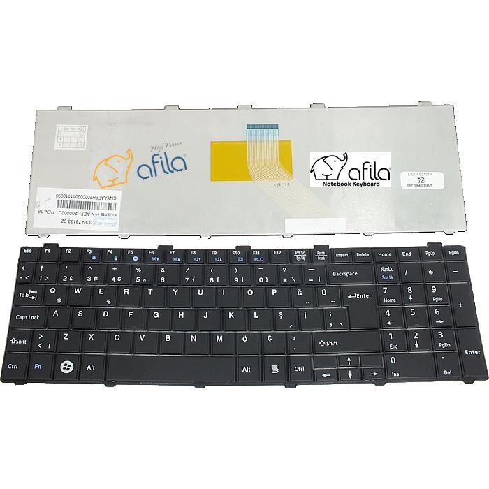 Fujitsu Siemens LifeBook AH530, AH530 GFX, AH530 HD6 Notebook Klavye - Tuş Takımı / Siyah - TR