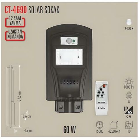 60W SOLAR SOKAK ARMATÜRÜ