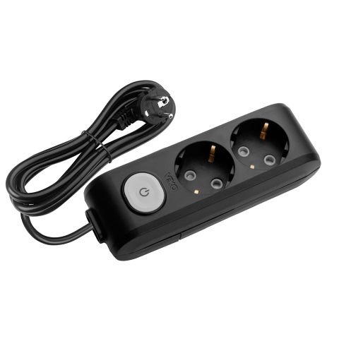 MULTİ-LET SİYAH ANAHTARLI İKİLİ PRİZ 3 MT KABLOLU