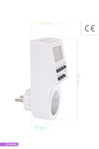 ACK PRİZ TİPİ DİJİTAL ZAMAN SAATİ