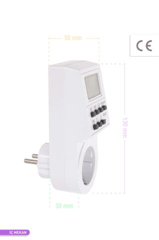 ACK PRİZ TİPİ DİJİTAL ZAMAN SAATİ