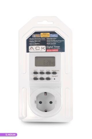 ACK PRİZ TİPİ DİJİTAL ZAMAN SAATİ