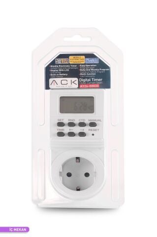 ACK PRİZ TİPİ DİJİTAL ZAMAN SAATİ