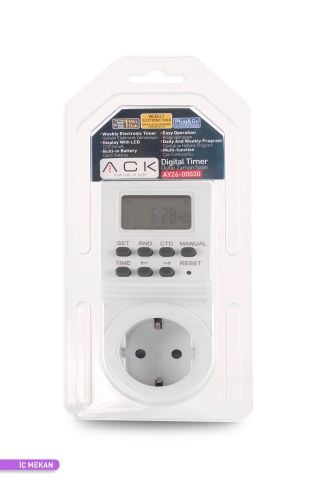 ACK PRİZ TİPİ DİJİTAL ZAMAN SAATİ