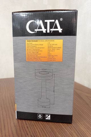 Cata Oslo Şarjlı Dim Edilebilir Masa Lambası CT-8435 Tek Anahtarla 3 Renk Yanma Modlu