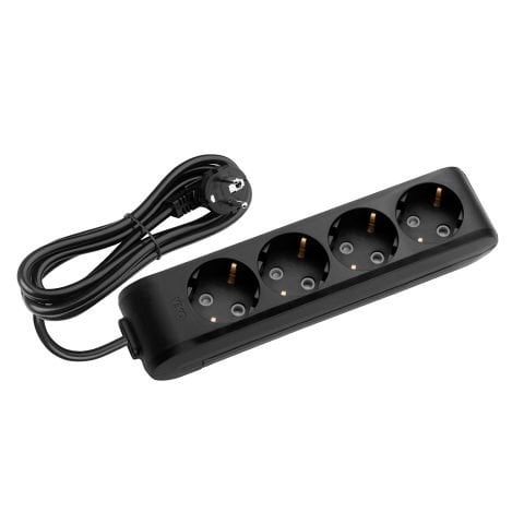 MULTİ-LET SİYAH DÖRTLÜ PRİZ 5 MT KABLOLU