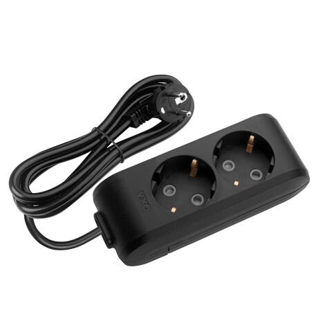 MULTİ-LET SİYAH İKİLİ PRİZ 5 MT KABLOLU