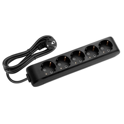 MULTİ-LET SİYAH BEŞLİ PRİZ 5 MT KABLOLU