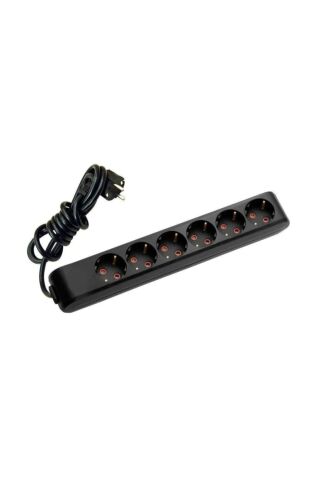 Multi-let Siyah 6'lı Topraklı Çocuk Korumalı Grup Priz-2 Metre