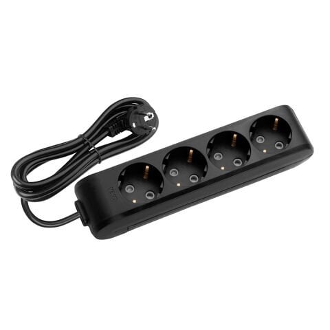 MULTİ-LET SİYAH DÖRTLÜ PRİZ 2 MT KABLOLU