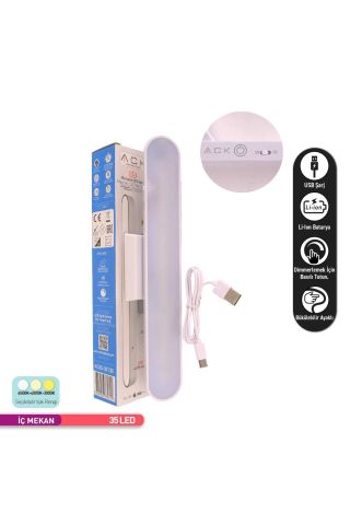 ACK Martı Şarjlı Mıknatıslı LED,Ayarlanabilir Dokunmatik Işık, Dolap Aydınlatması