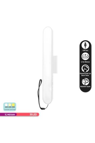ACK Martı Şarjlı Mıknatıslı LED,Ayarlanabilir Dokunmatik Işık, Dolap Aydınlatması