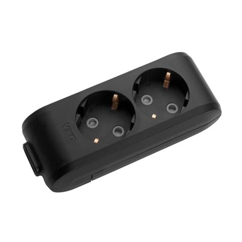 MULTİ-LET SİYAH İKİLİ  PRİZ KLEMENSLİ