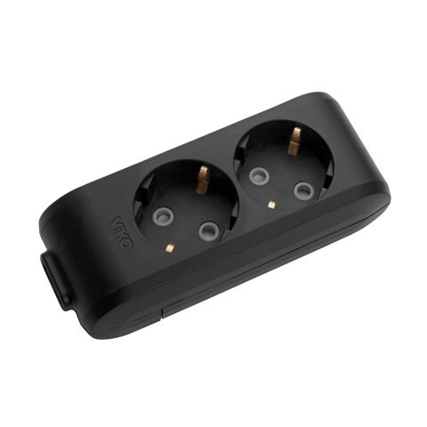 MULTİ-LET SİYAH İKİLİ  PRİZ KLEMENSLİ