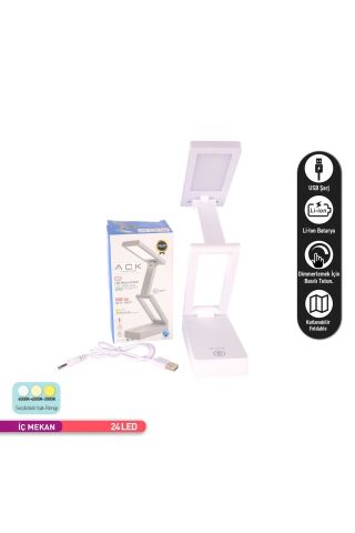ACK Şarjlı Dokunmatik LED Masa Lambası, Ayarlanabilir
