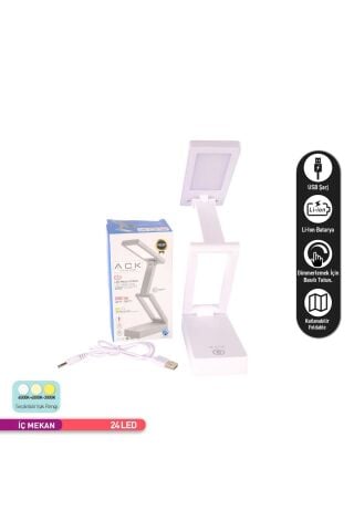 ACK Şarjlı Dokunmatik LED Masa Lambası, Ayarlanabilir