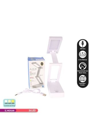 ACK Şarjlı Dokunmatik LED Masa Lambası, Ayarlanabilir