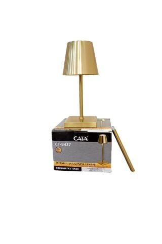 Cata İstanbul Masa Lambası Gold Renk Ct-8437 Uzunluk Ayarlı Tek Anahtarla 3 Renk