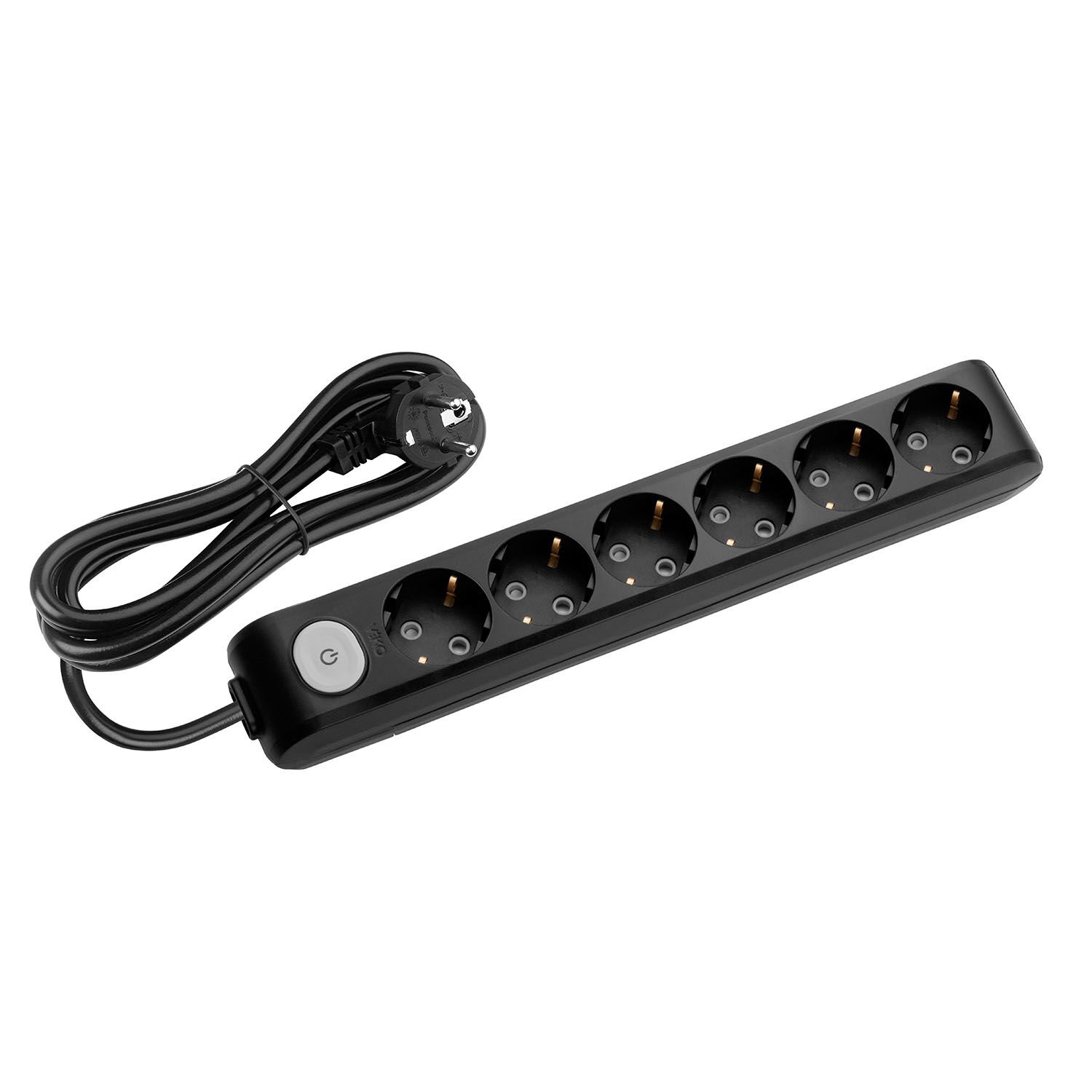 MULTİ-LET SİYAH ANAHTARLI ALTILI PRİZ 5 MT KABLOLU