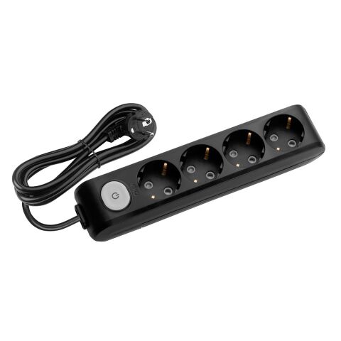 MULTİ-LET SİYAH ANAHTARLI DÖRTLÜ PRİZ 3 MT KABLOLU
