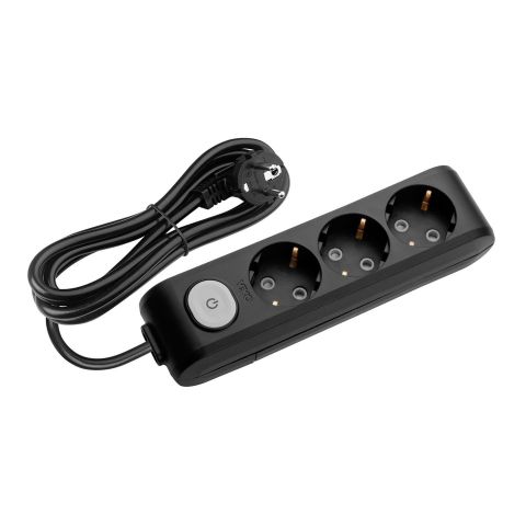 MULTİ-LET SİYAH ANAHTARLI ÜÇLÜ PRİZ 1 MT KABLOLU