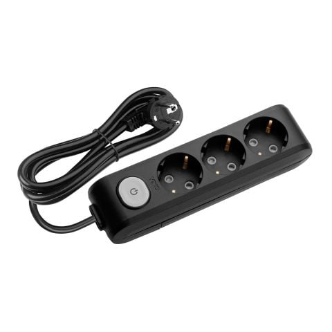 MULTİ-LET SİYAH ANAHTARLI ÜÇLÜ PRİZ 1 MT KABLOLU