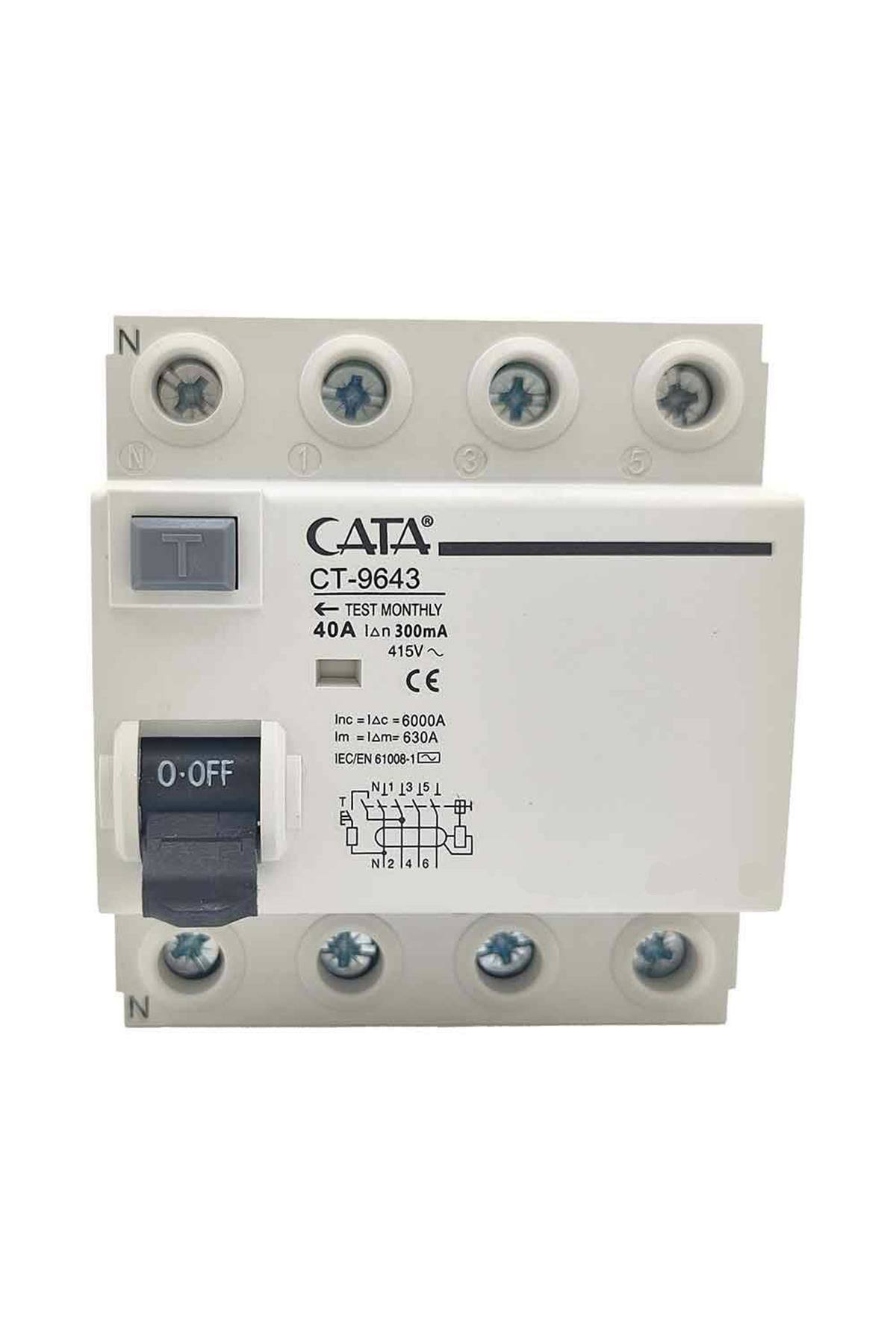 Cata 4x40 300 Ma Trifaze Kaçak Akım Rolesi CT-9643
