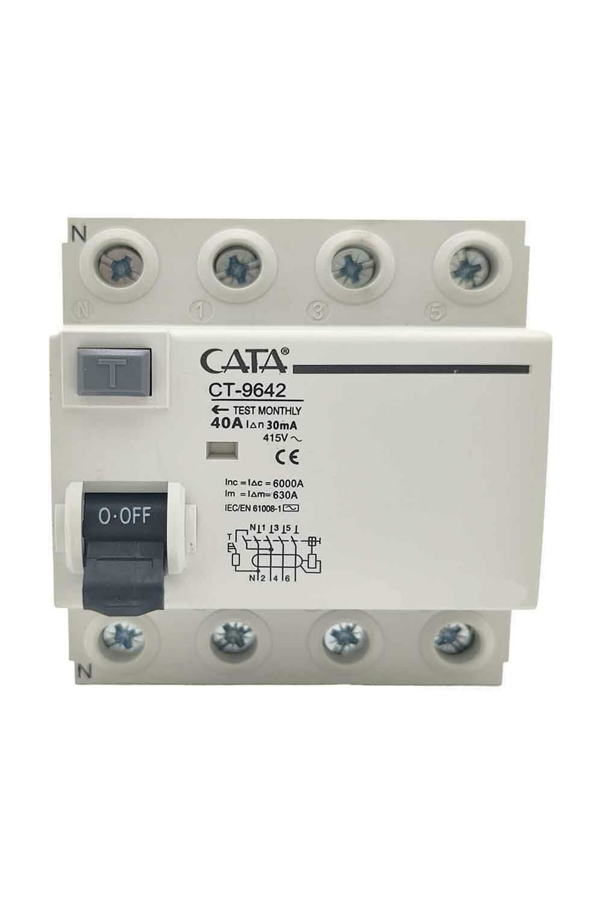 Cata 4x40 30 mA Trifaze Kaçak Akım Rolesi CT-9642
