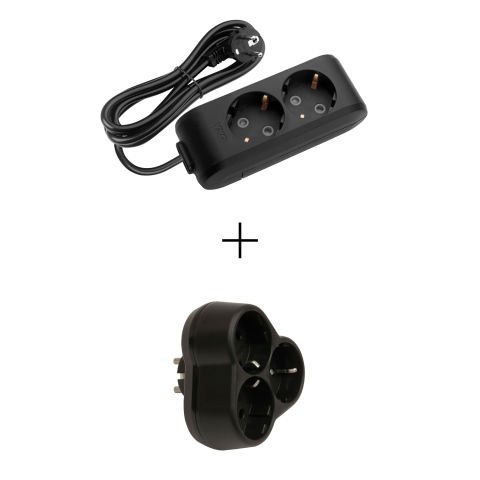 Viko Multi-Let Siyah İkili 3 Metre Kablolu Grup Priz + Siyah Yonca 90133203