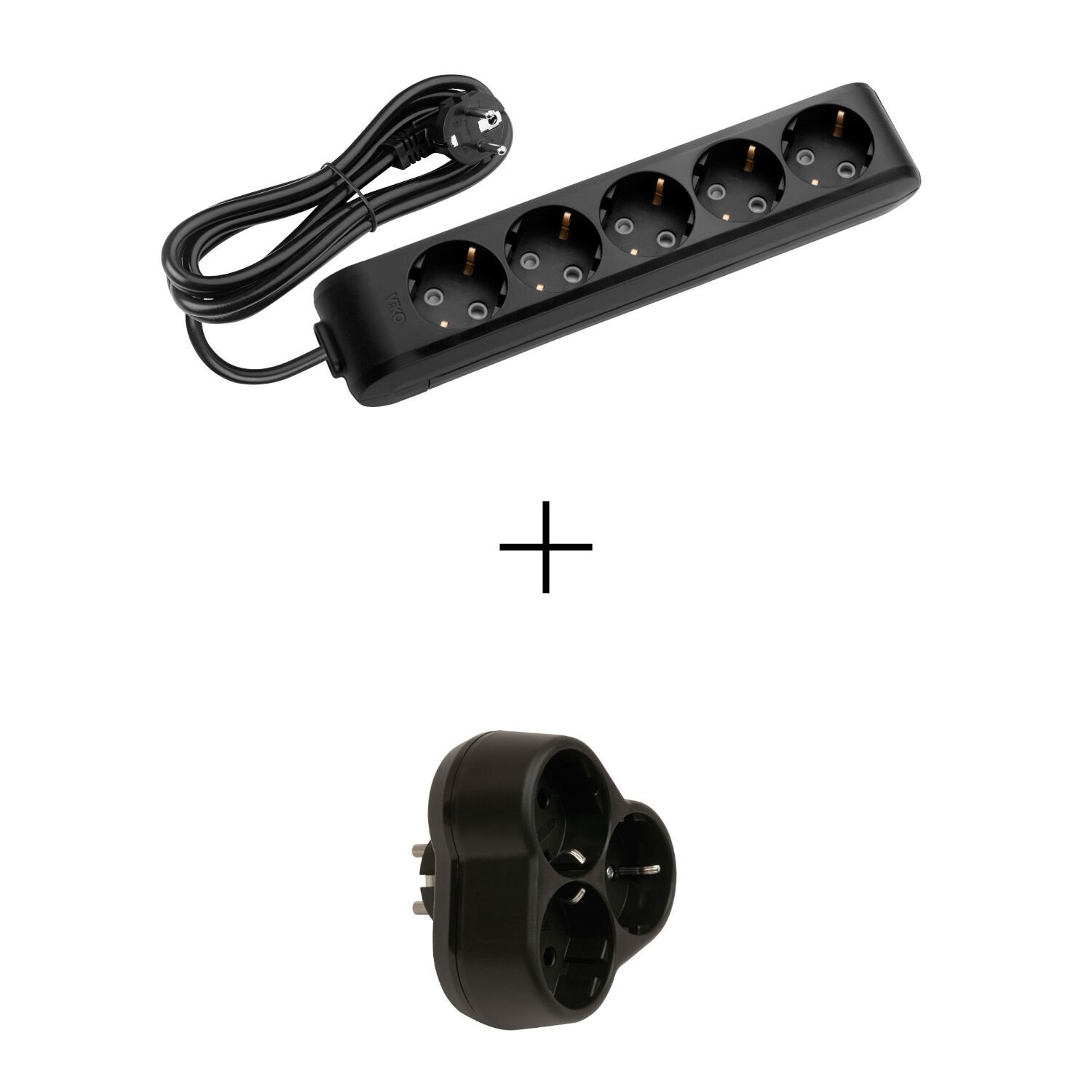 Viko Multi-Let Siyah Beşli 5 Metre Kablolu Grup Priz + Siyah Yonca 90133505