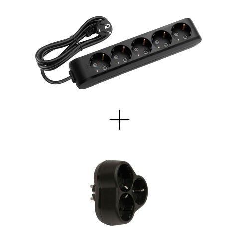 Viko Multi-Let Siyah Beşli 5 Metre Kablolu Grup Priz + Siyah Yonca 90133505