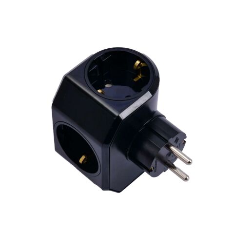 VİKO TOPRAKLI 3LÜ FİŞ-PRİZ SİYAH YONCA PLUS