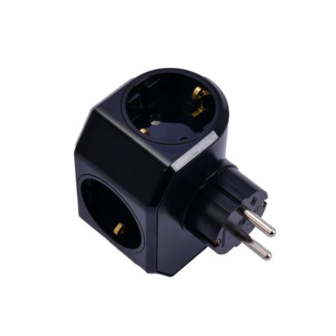 VİKO TOPRAKLI 3LÜ FİŞ-PRİZ SİYAH YONCA PLUS